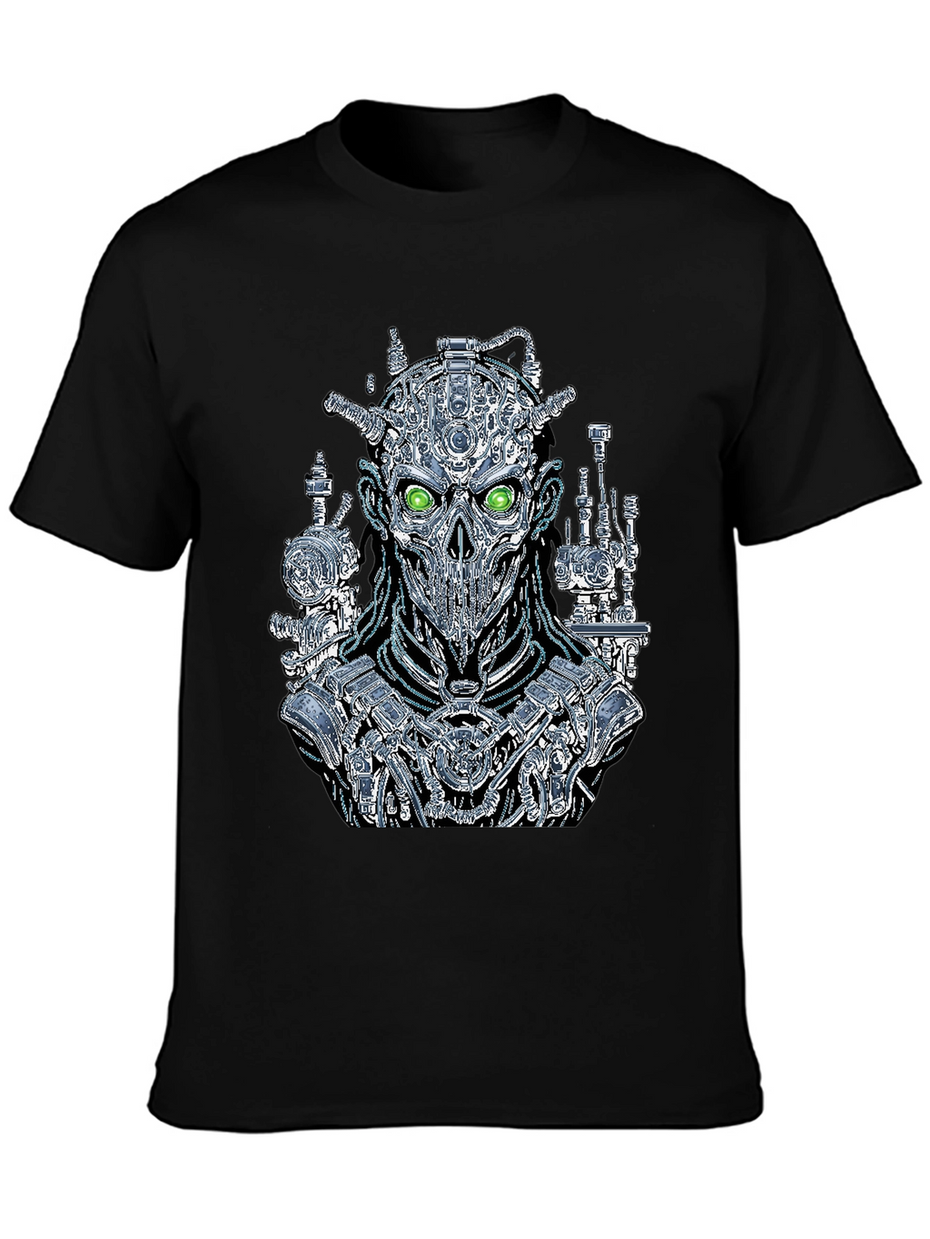 Cyborg T-Shirt - Metallic Skeleton Design
