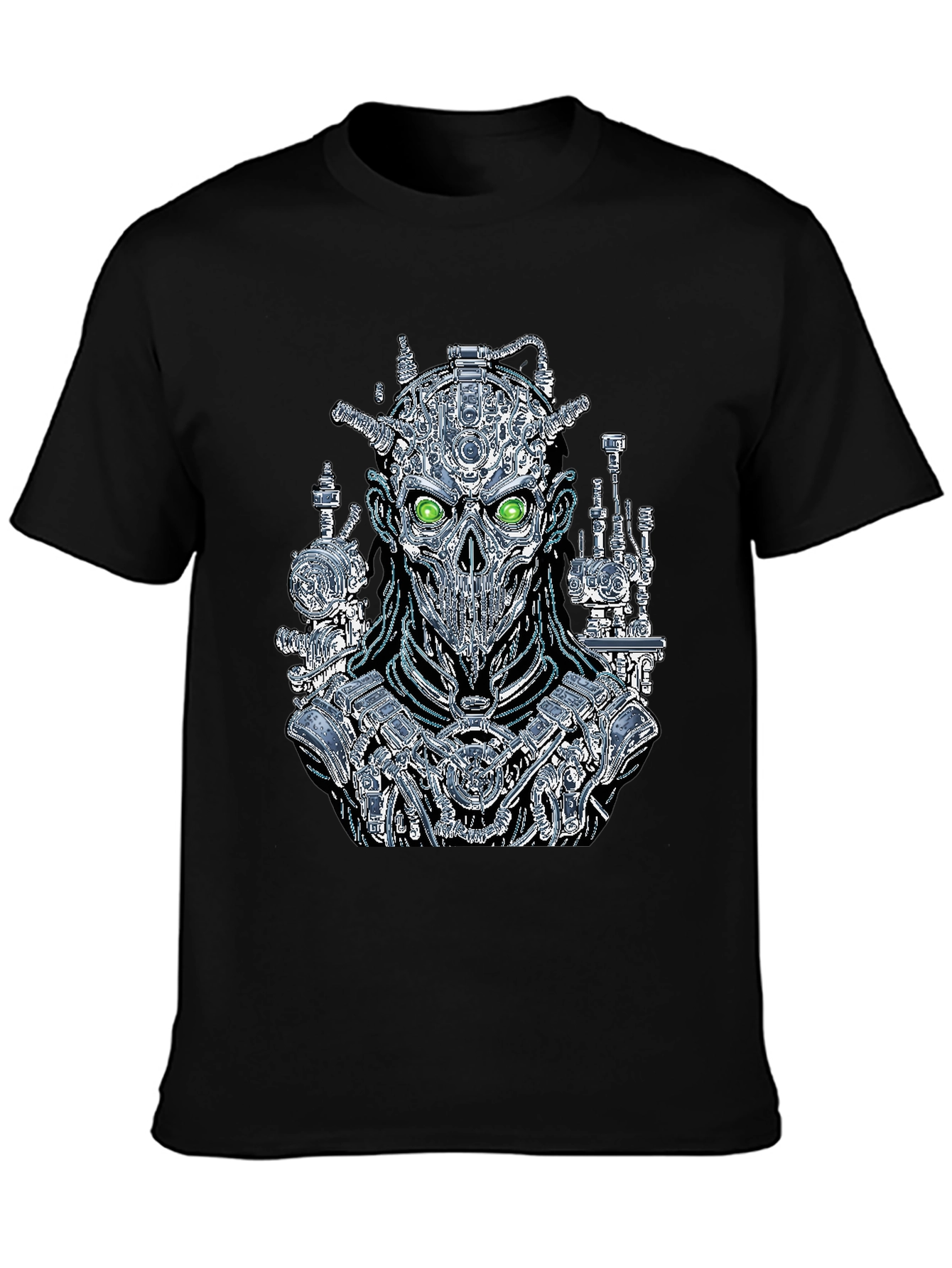 Cyborg T-Shirt - Metallic Skeleton Design