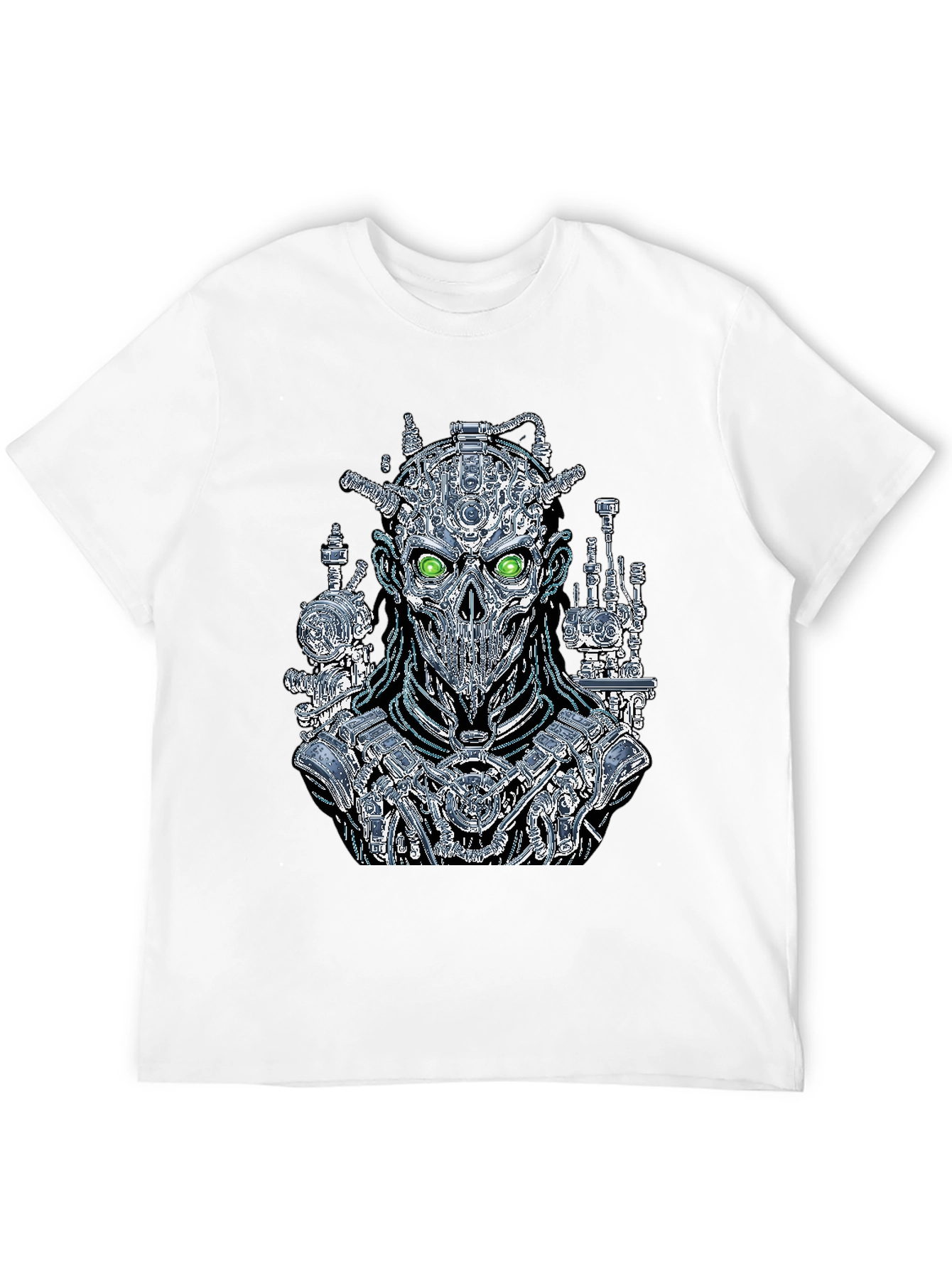 Cyborg T-Shirt - Metallic Skeleton Design