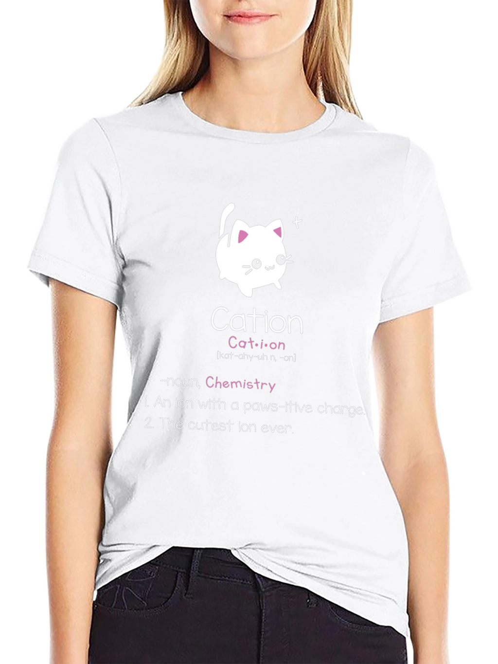 Cation Chemistry Cat Black T-Shirt