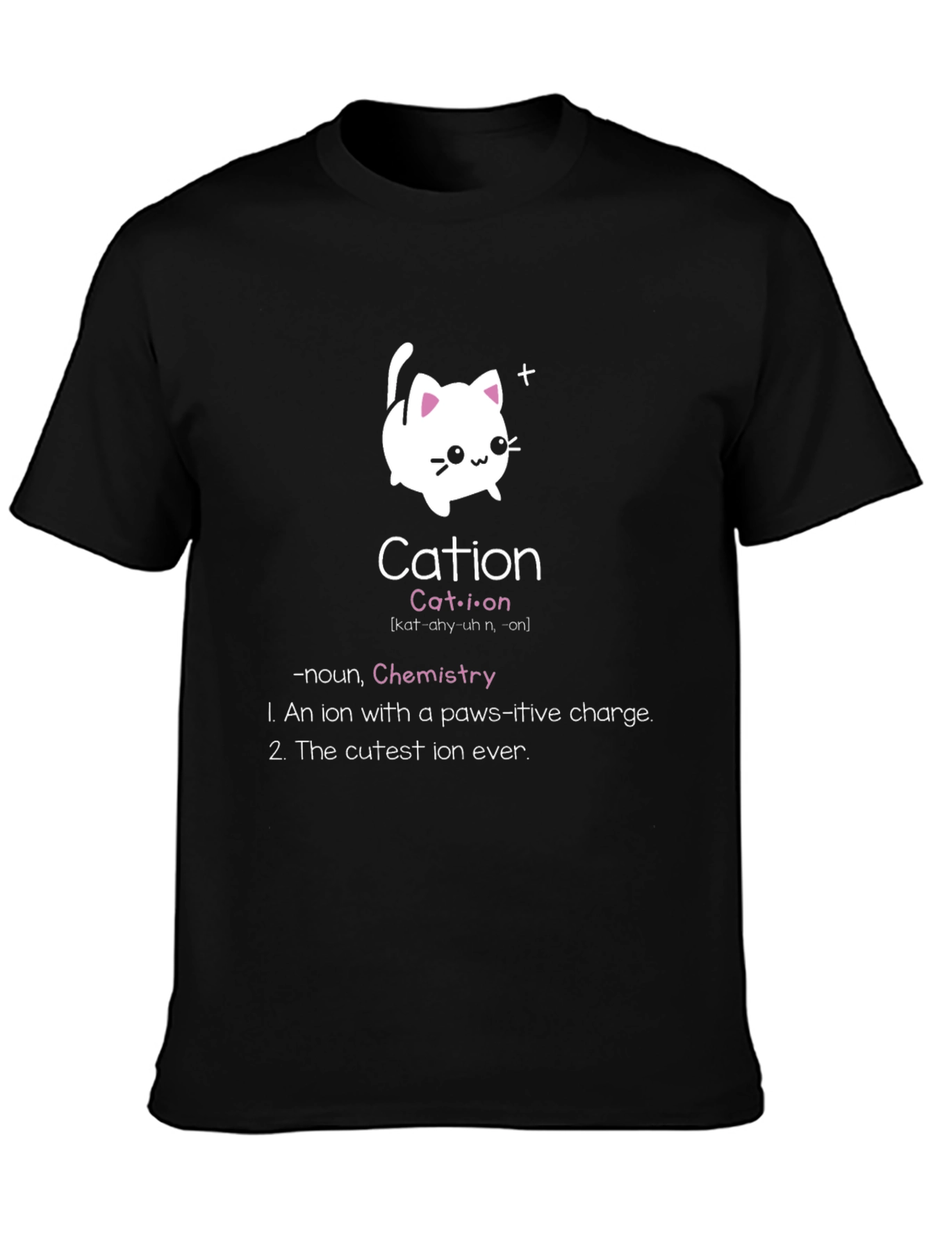 Cation Chemistry Cat Black T-Shirt