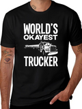 Worlds Okayest Trucker Black T-Shirt