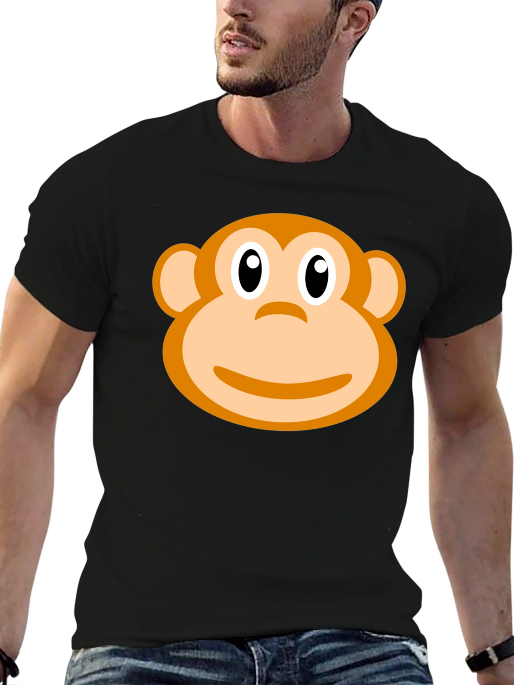 Monkey Face Graphic Print T-Shirt