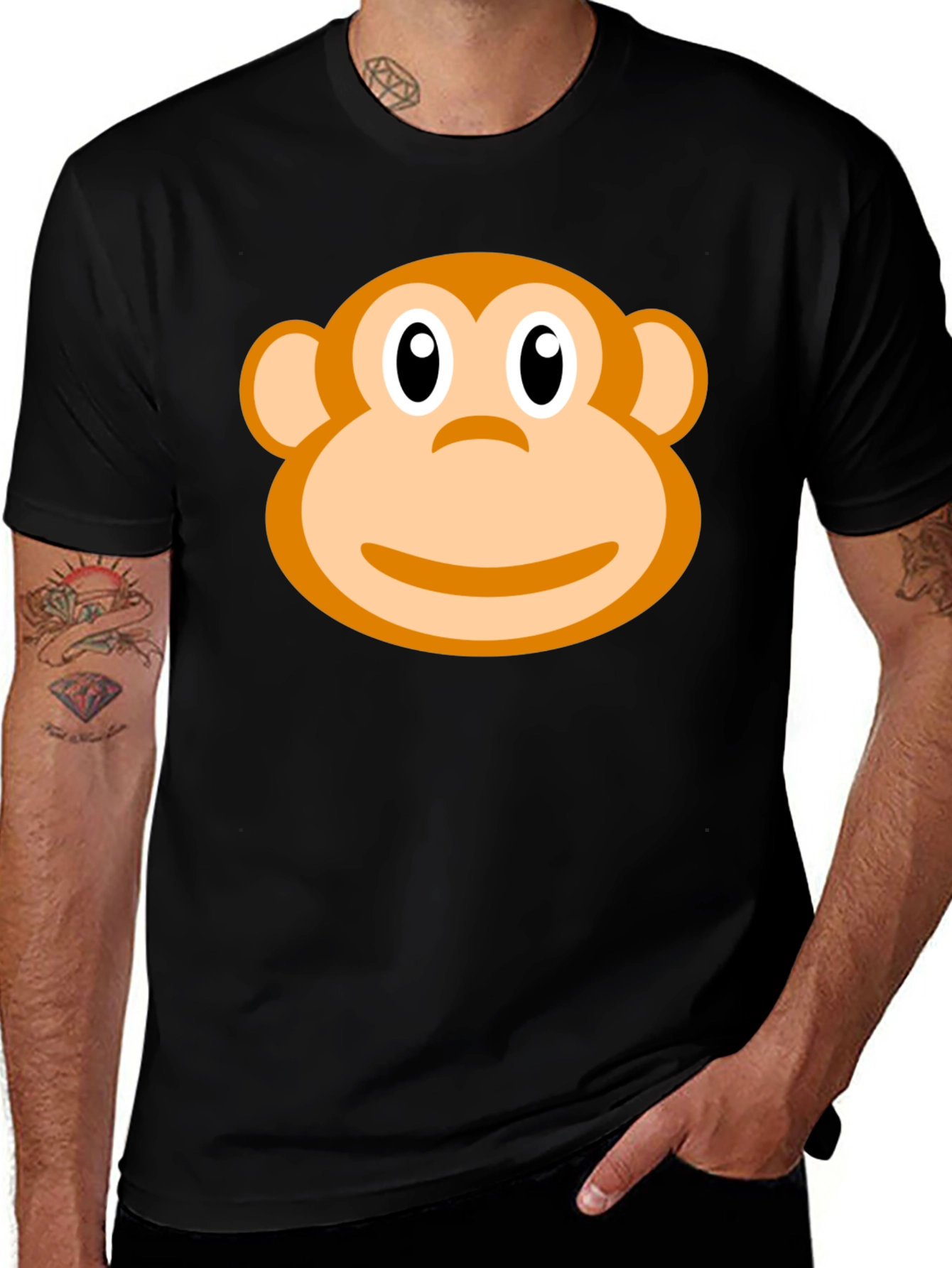 Monkey Face Graphic Print T-Shirt