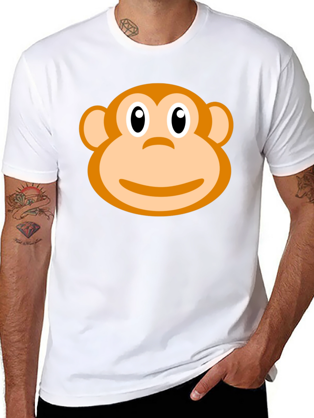 Monkey Face Graphic Print T-Shirt