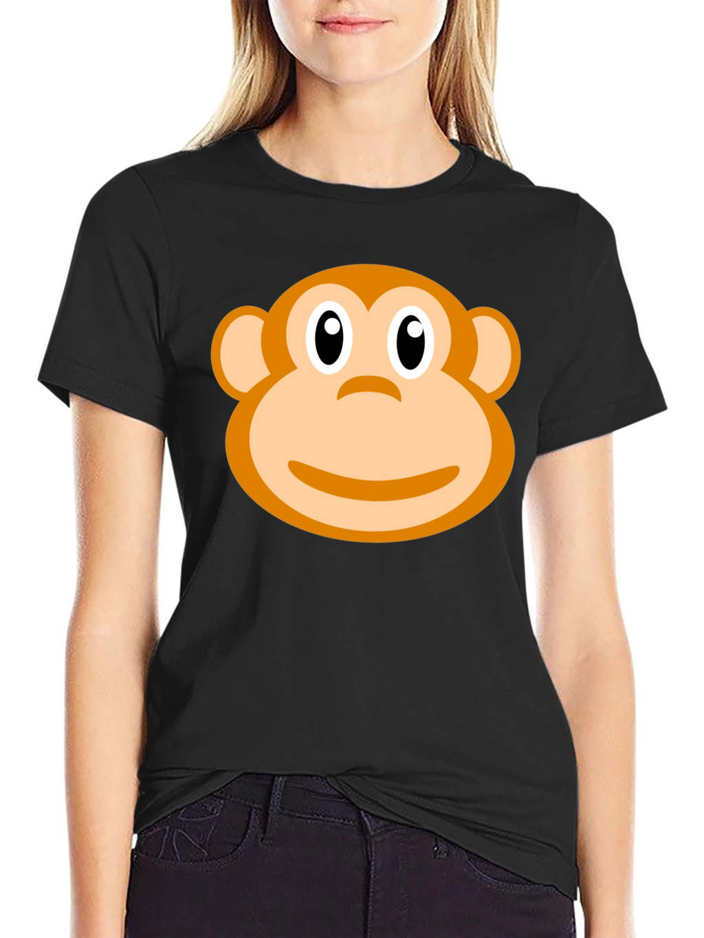 Monkey Face Graphic Print T-Shirt
