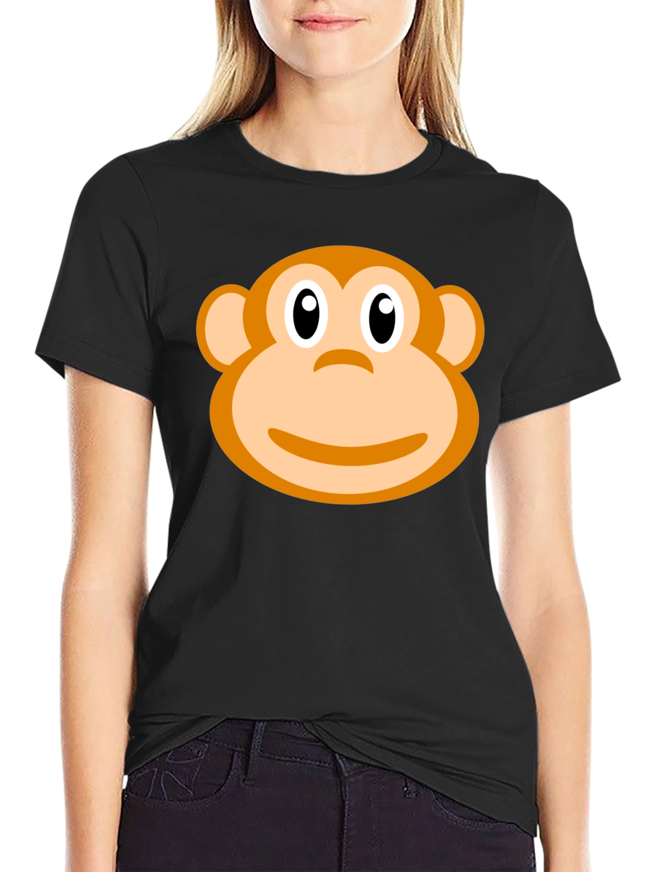 Monkey Face Graphic Print T-Shirt
