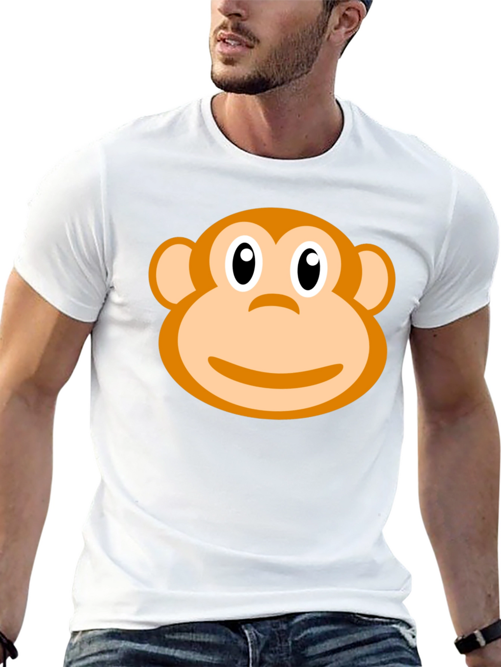 Monkey Face Graphic Print T-Shirt
