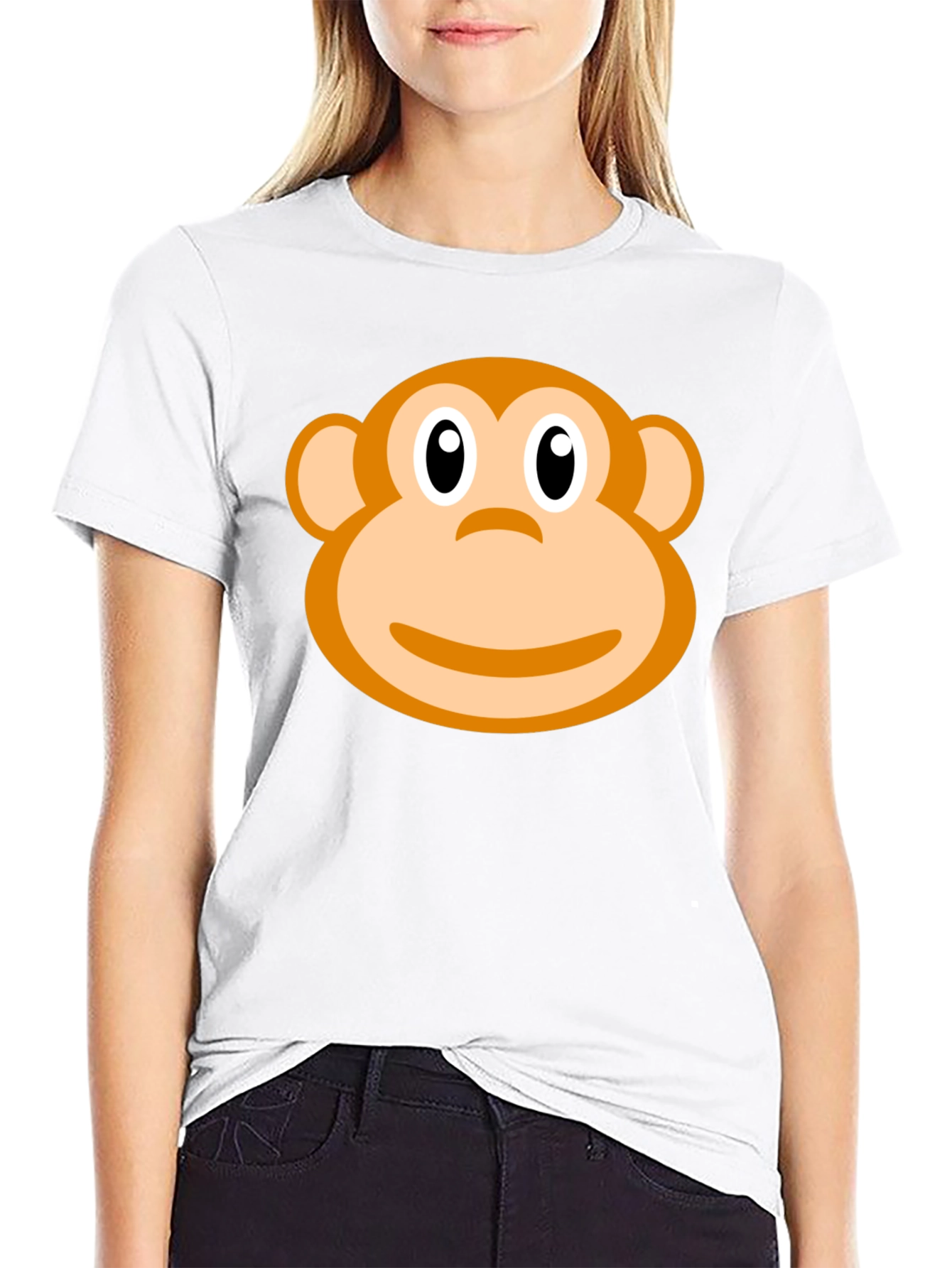 Monkey Face Graphic Print T-Shirt