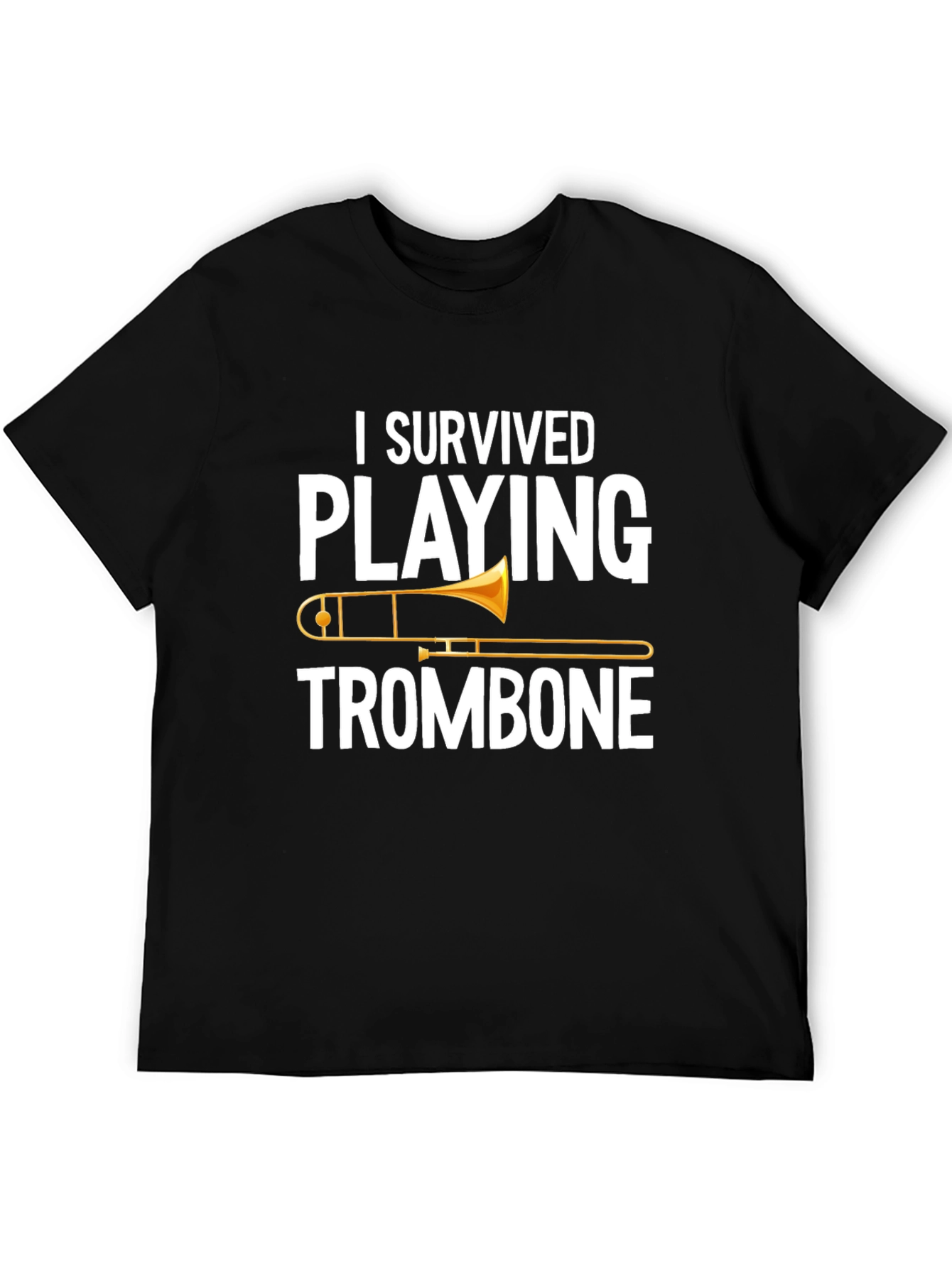 I Survived Playing Trombone Black T-Shirt