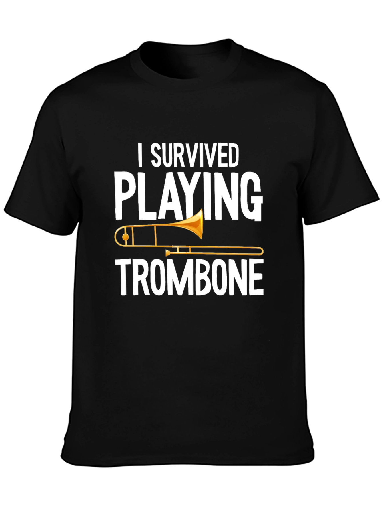 I Survived Playing Trombone Black T-Shirt