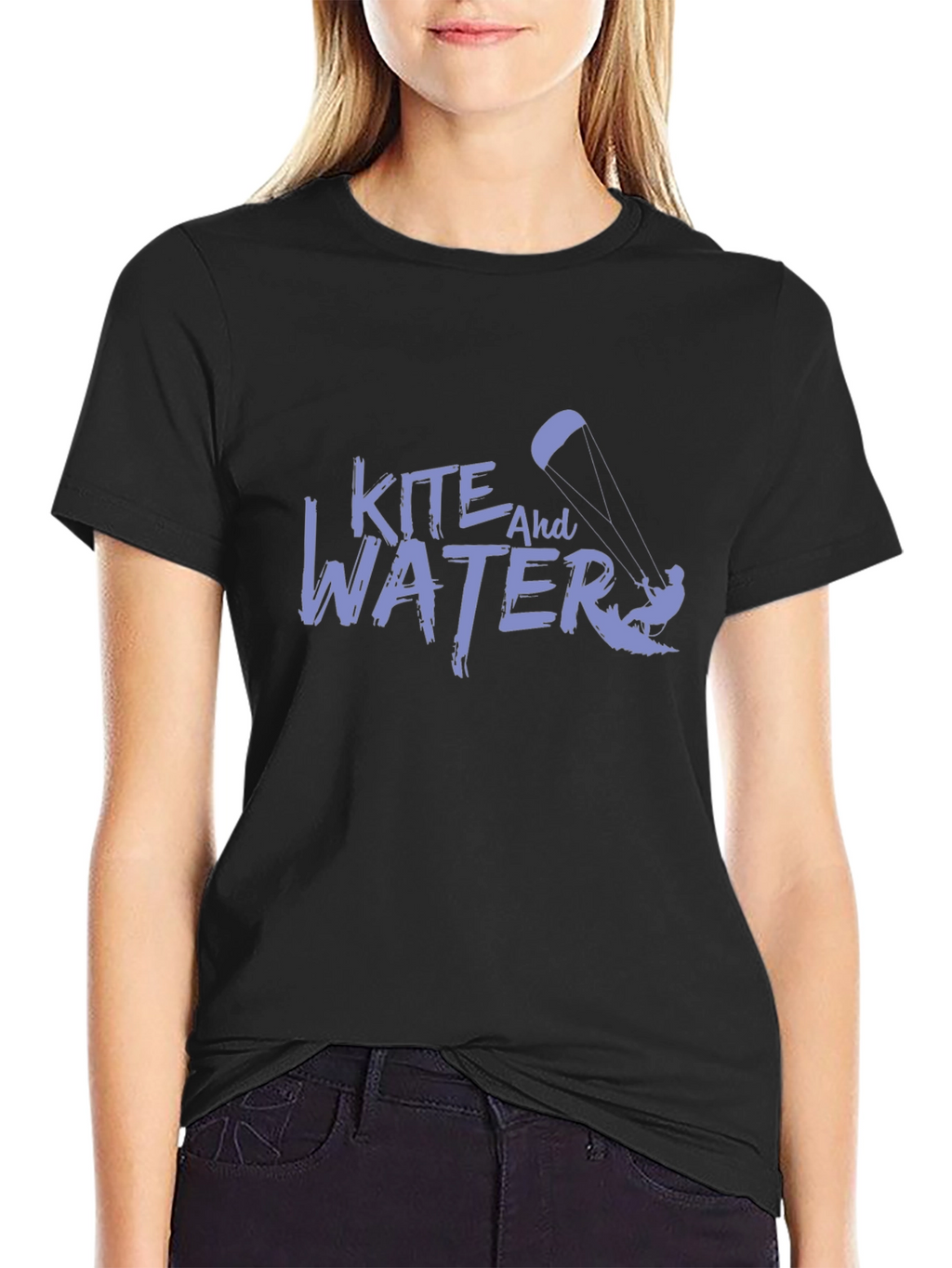 Kite and Water Graphic Tee - Black