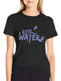 Kite and Water Graphic Tee - Black