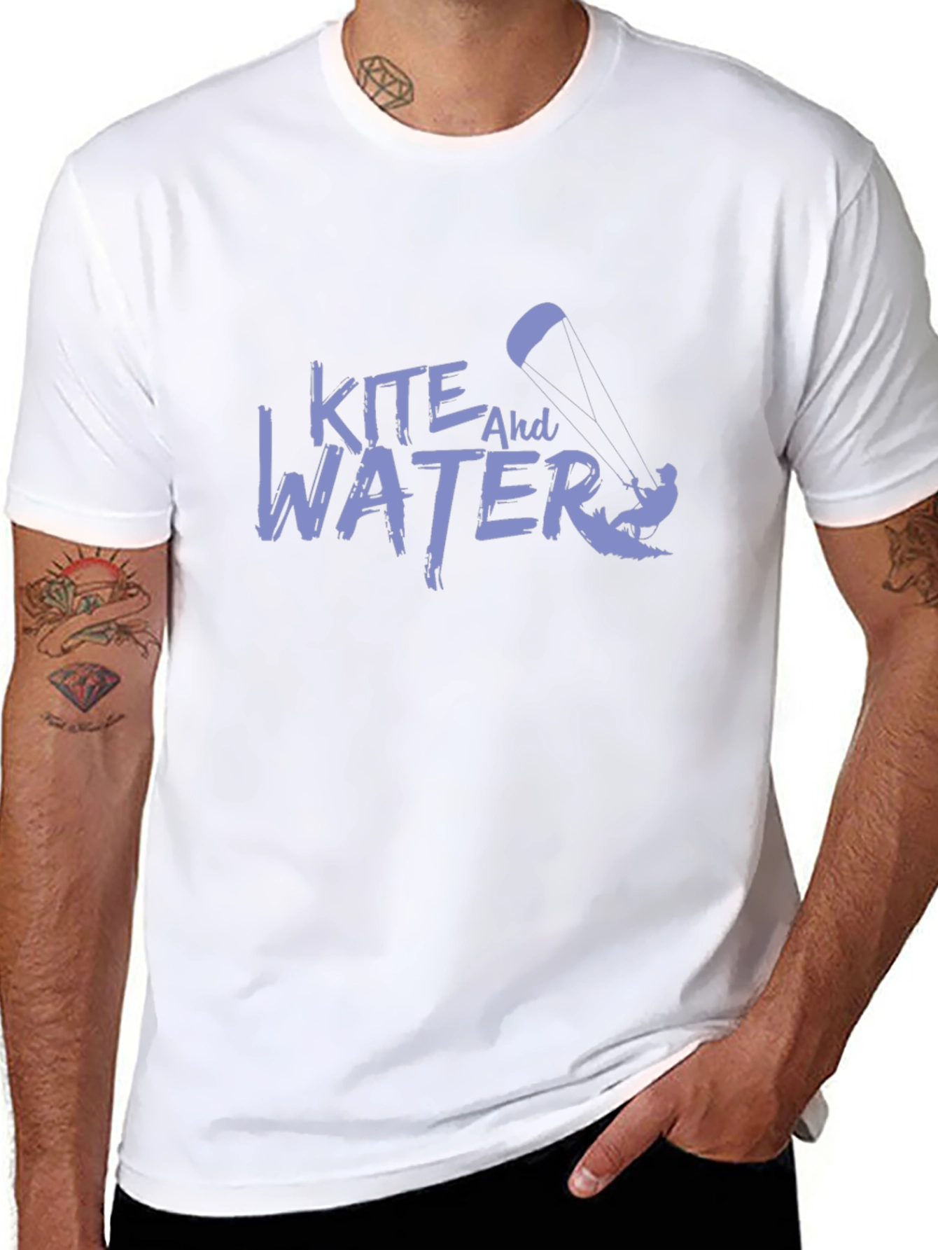 Kite and Water Graphic Tee - Black