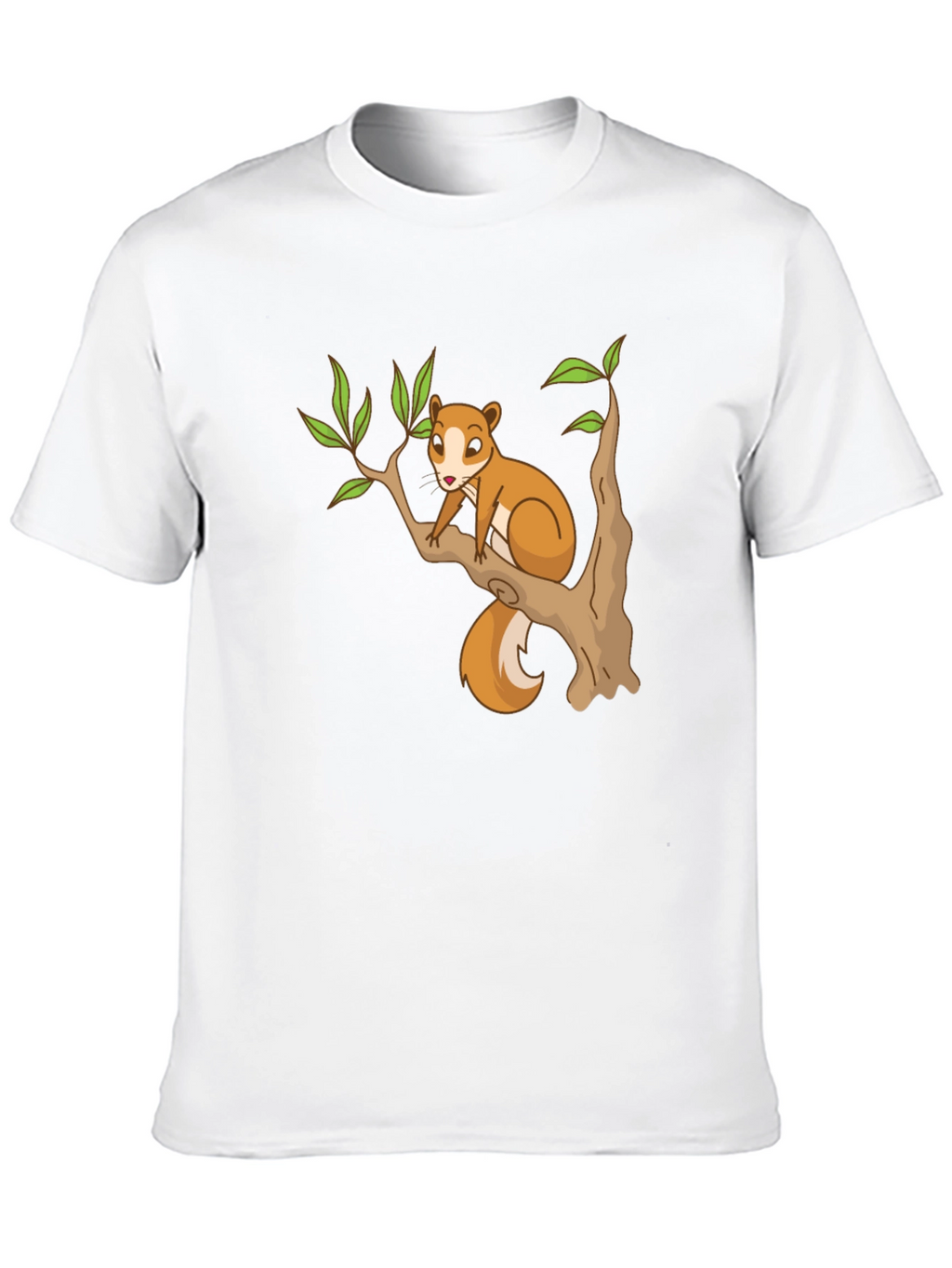 Squirrel on Tree Black T-Shirt