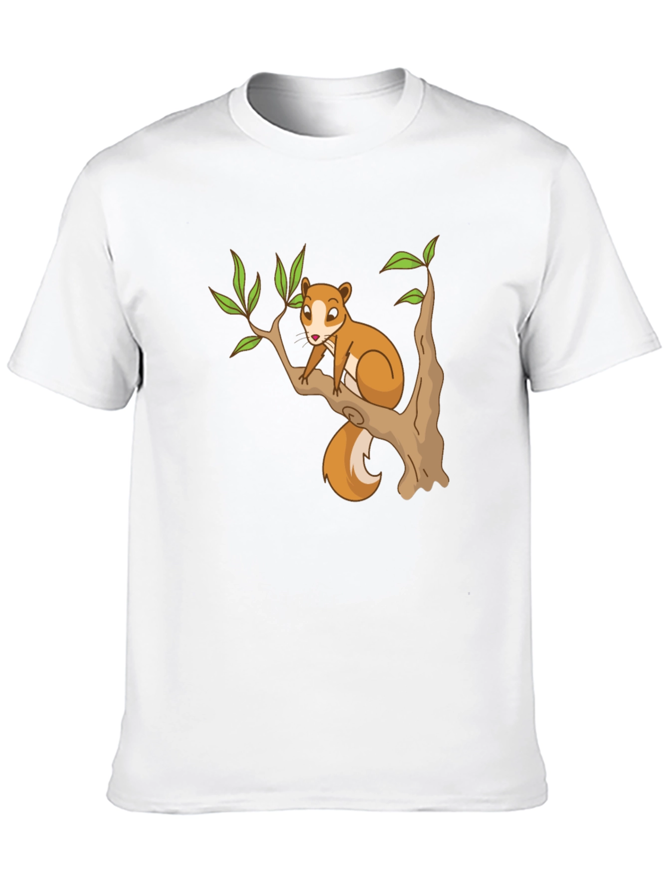 Squirrel on Tree Black T-Shirt