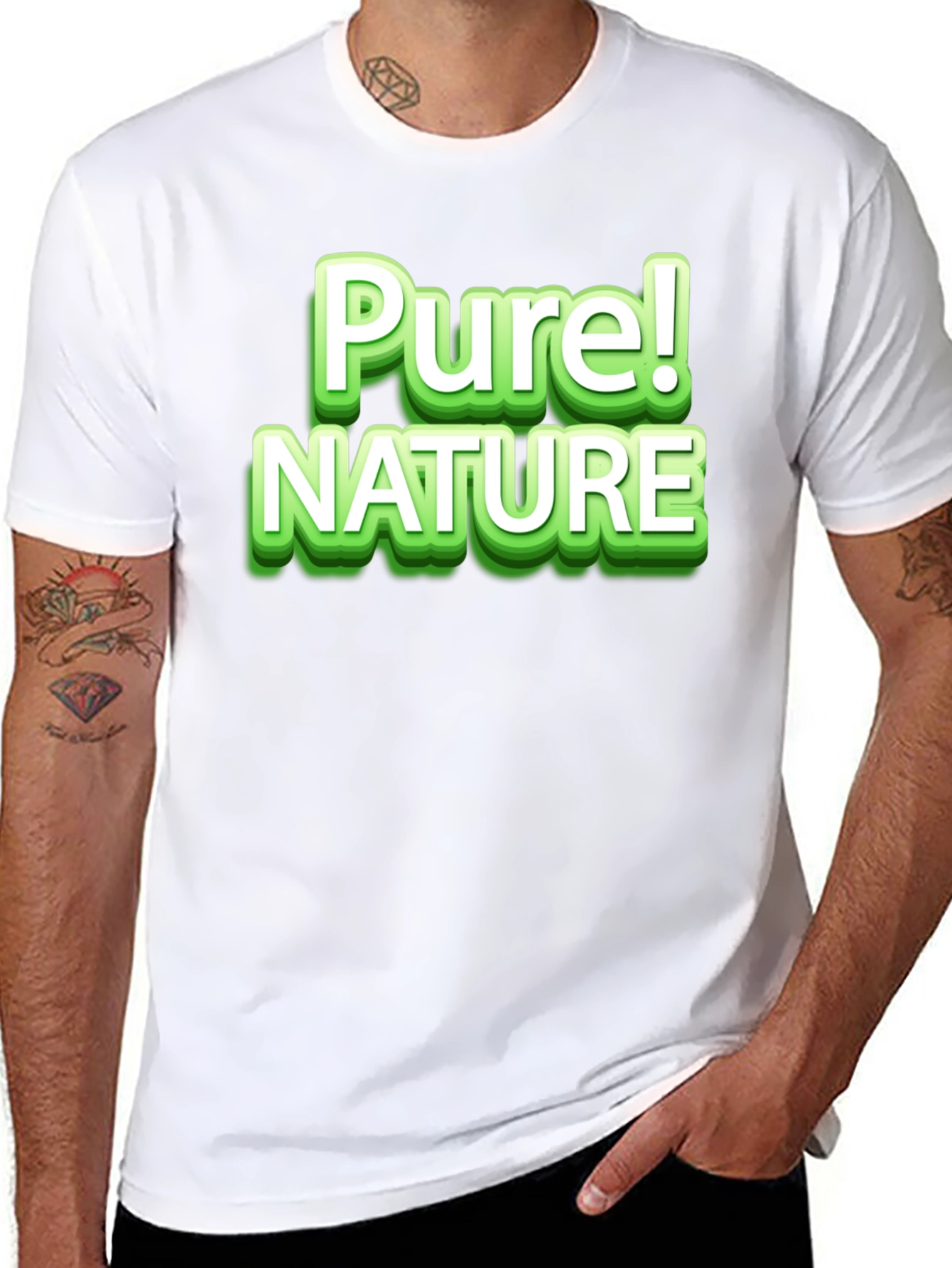 Pure Nature Graphic Tee - Stylish Black T-Shirt