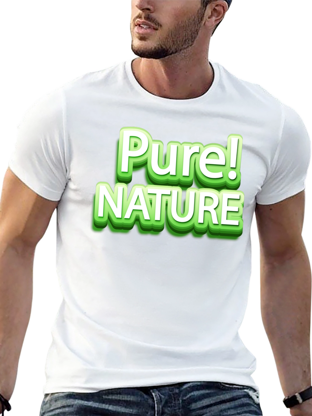 Pure Nature Graphic Tee - Stylish Black T-Shirt