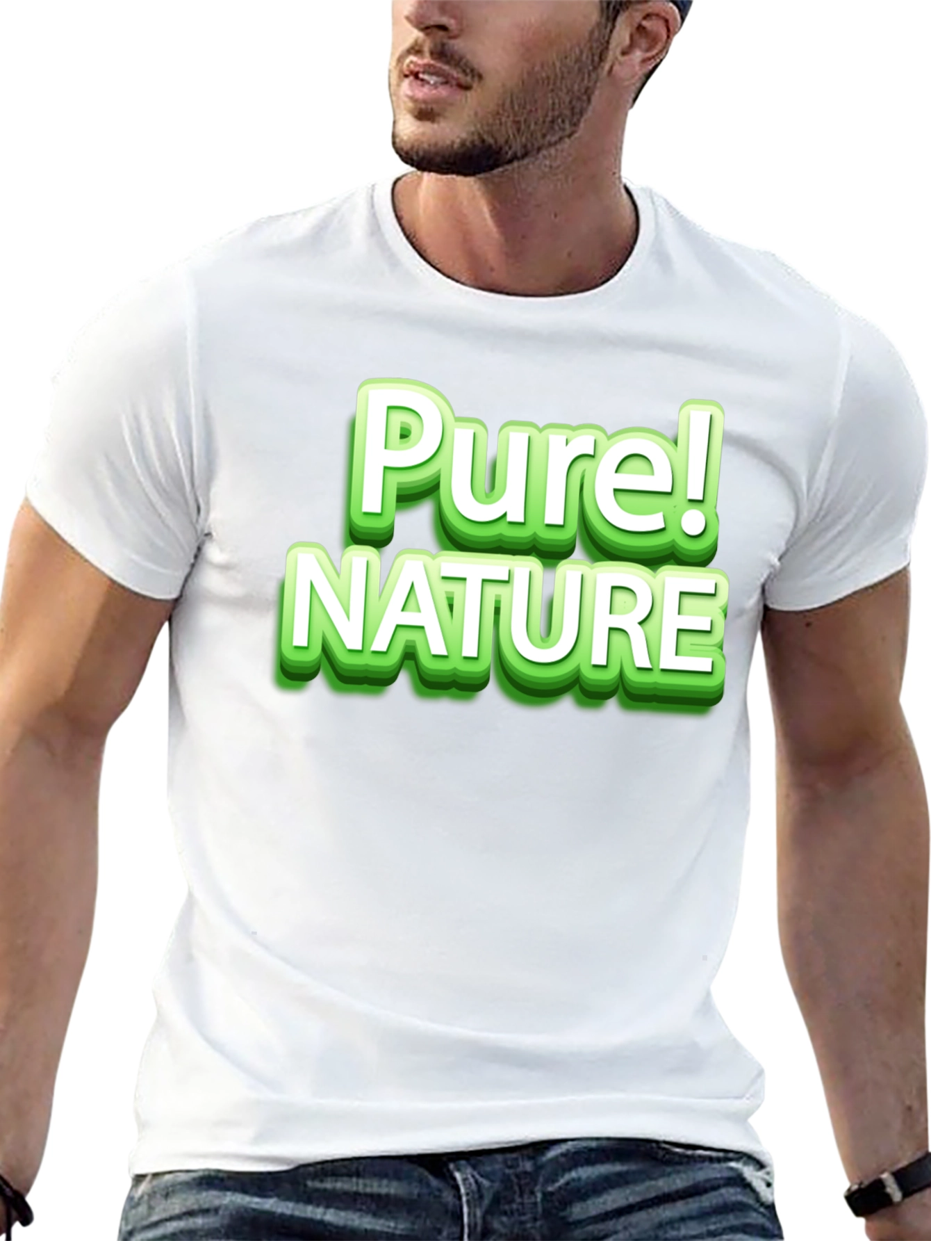 Pure Nature Graphic Tee - Stylish Black T-Shirt