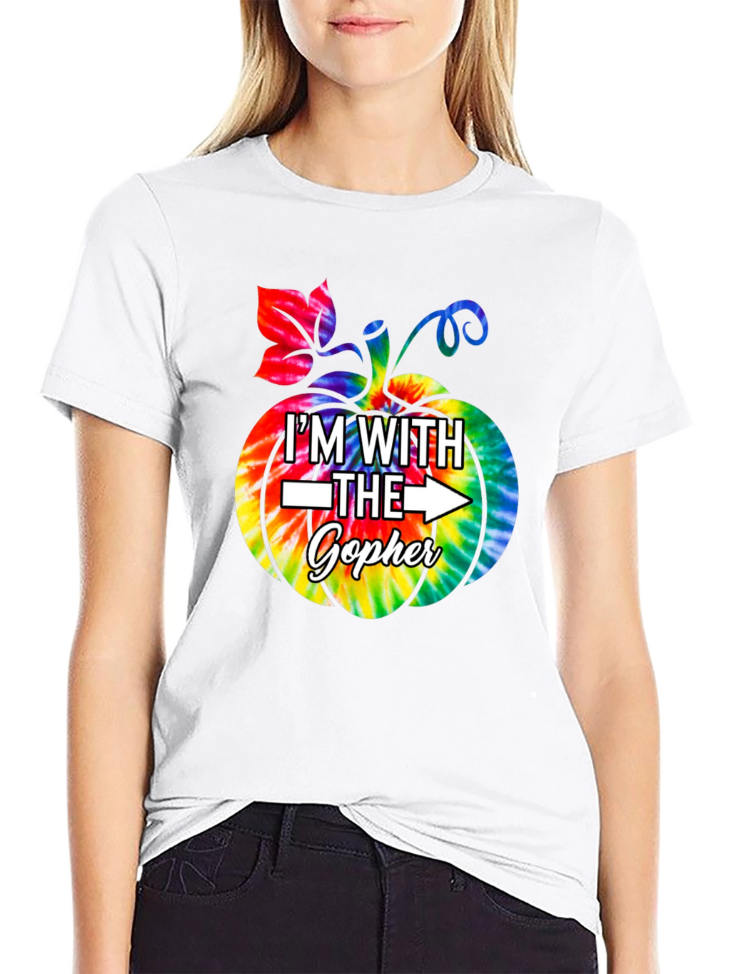 Im With The Gopher Tie Dye Pumpkin T-Shirt