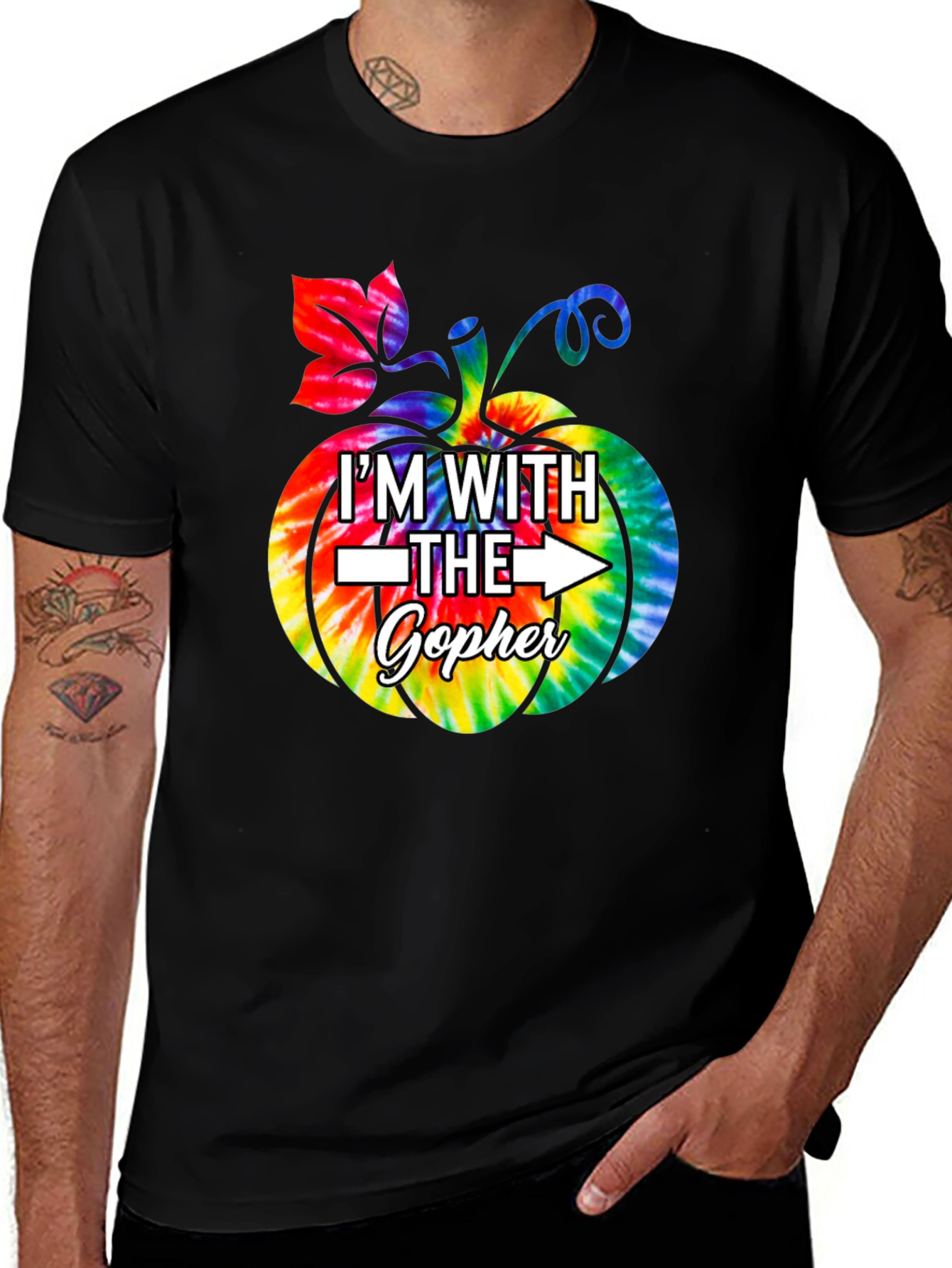 Im With The Gopher Tie Dye Pumpkin T-Shirt