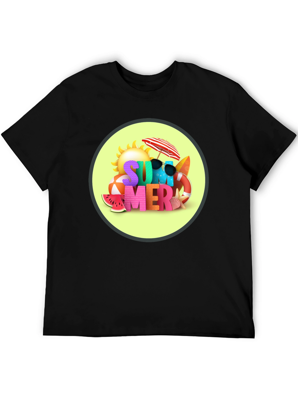 Summer Vibes Black T-Shirt