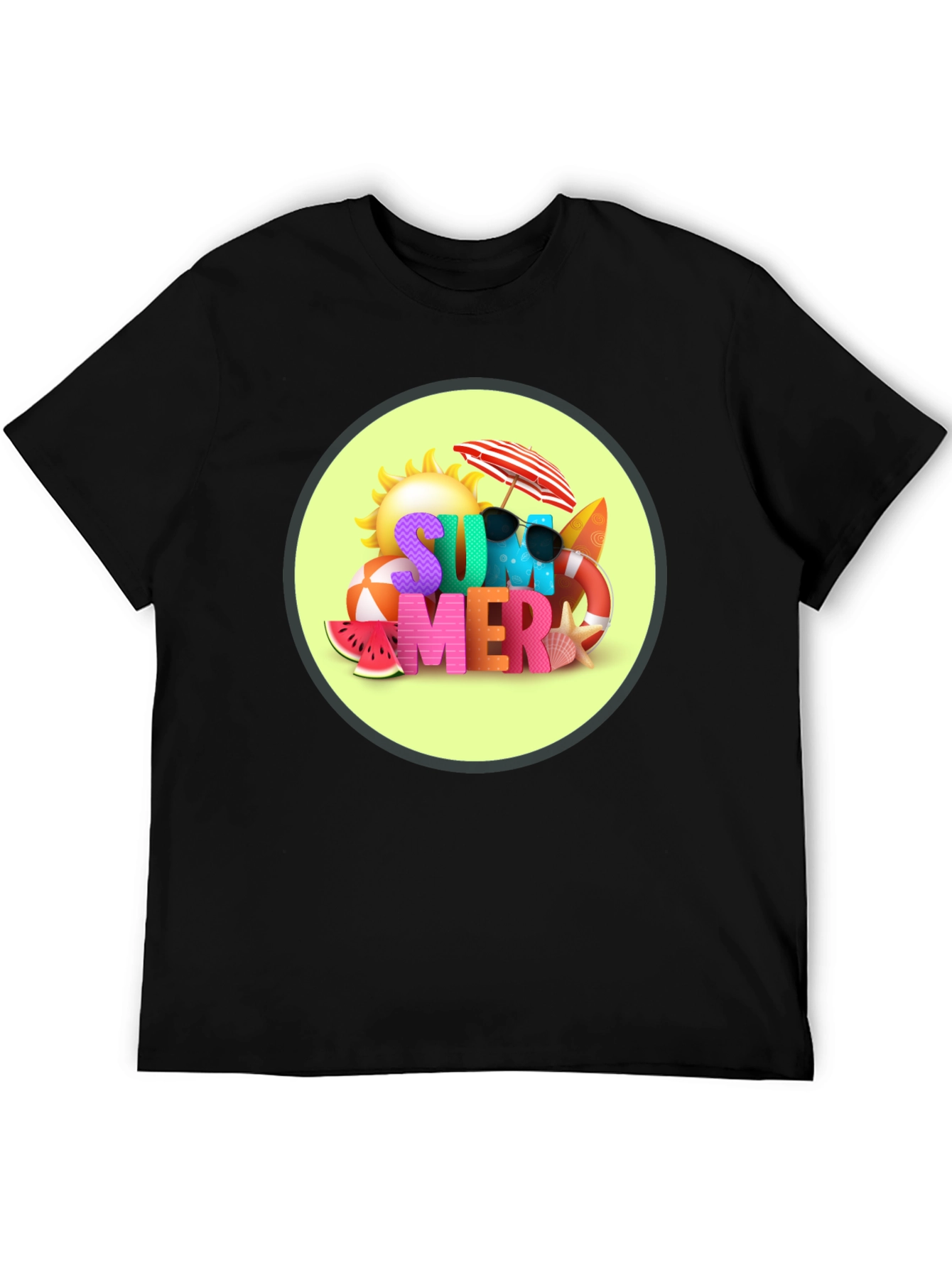 Summer Vibes Black T-Shirt