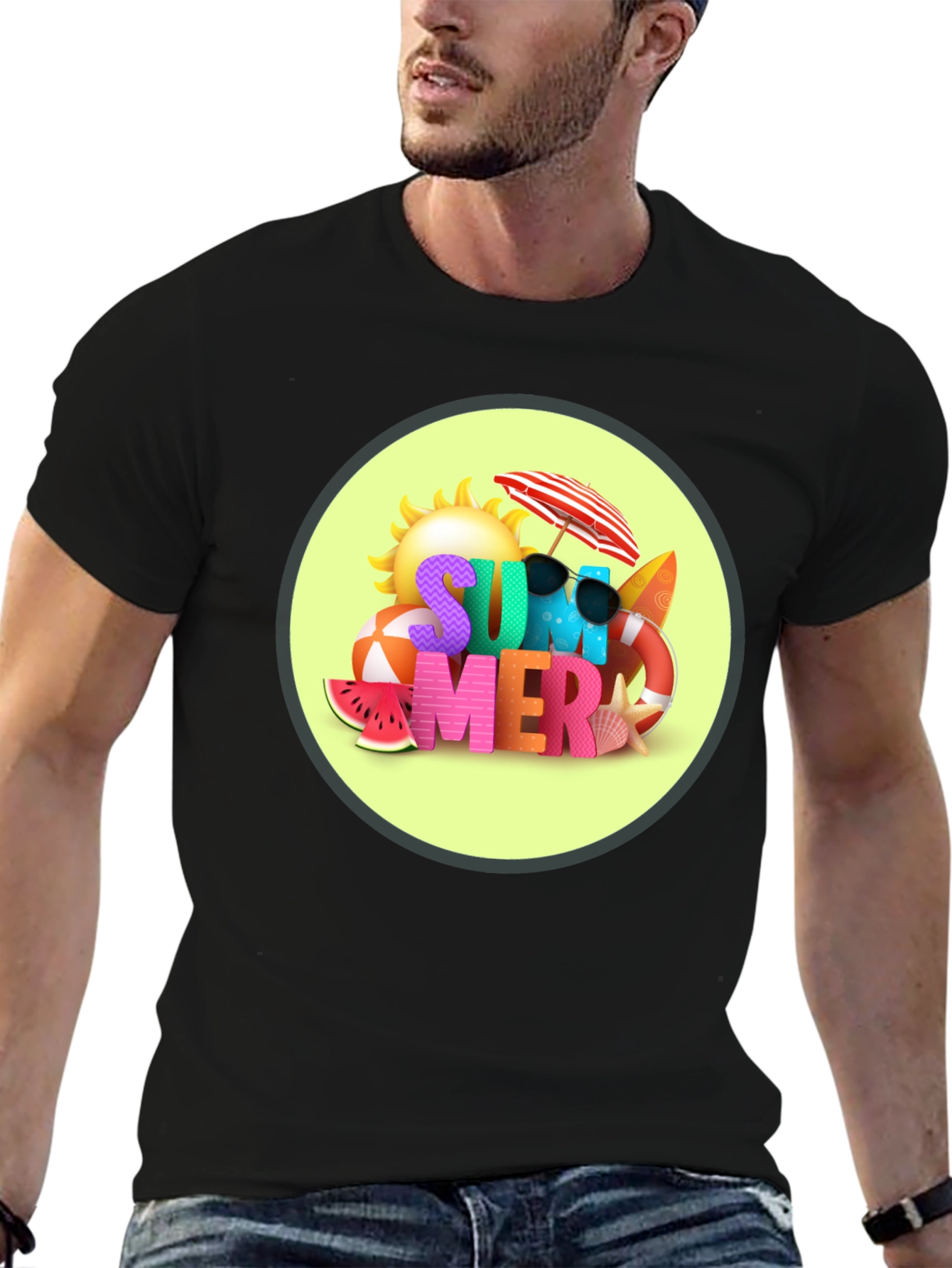 Summer Vibes Black T-Shirt