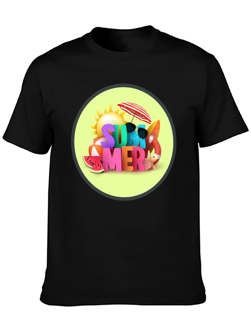 Summer Vibes Black T-Shirt
