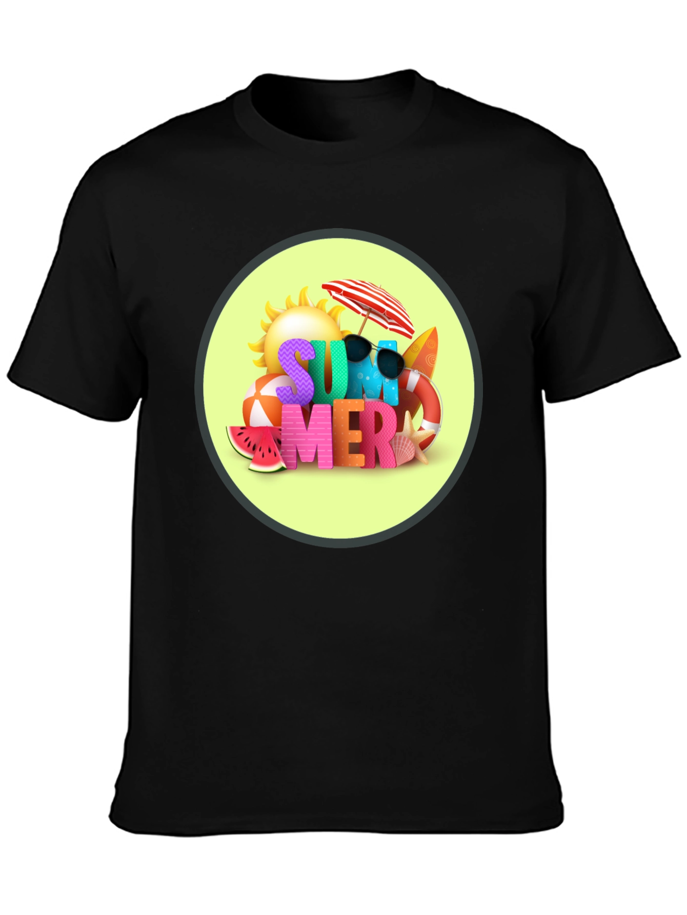 Summer Vibes Black T-Shirt
