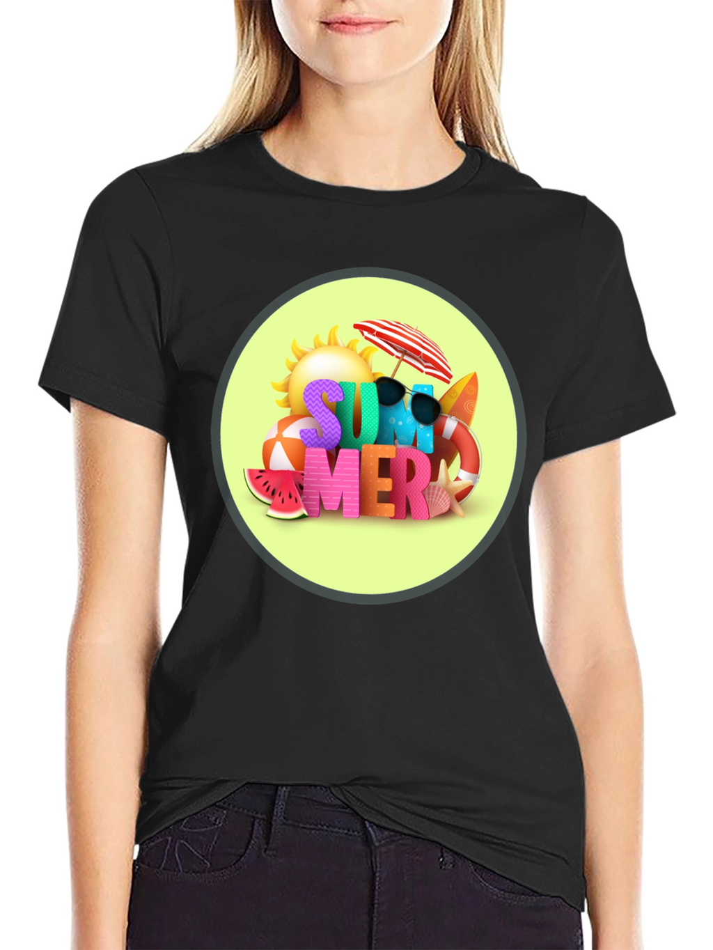 Summer Vibes Black T-Shirt