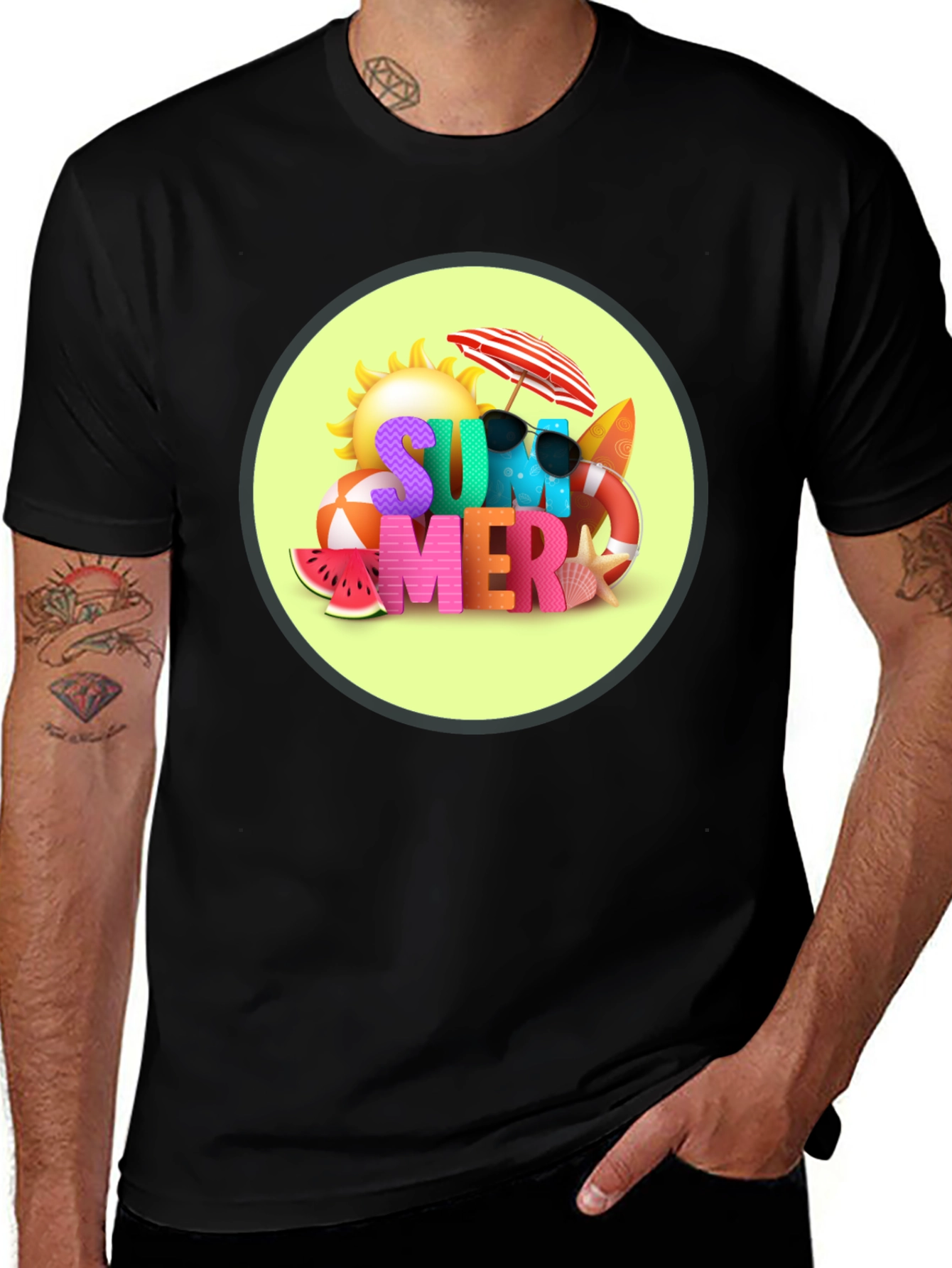 Summer Vibes Black T-Shirt