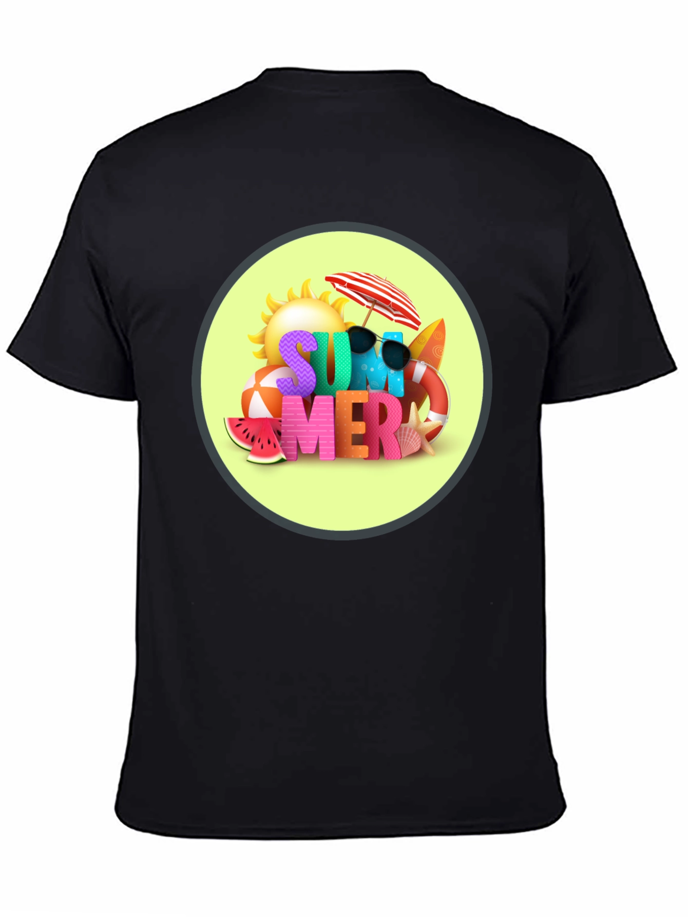 Summer Vibes Black T-Shirt