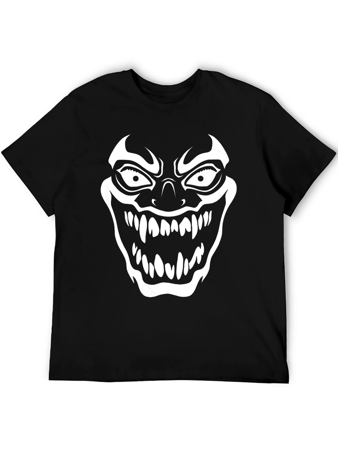 Scary Clown Face Graphic Print T-Shirt