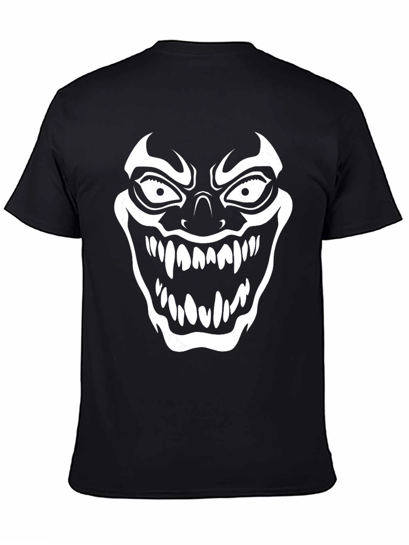 Scary Clown Face Graphic Print T-Shirt