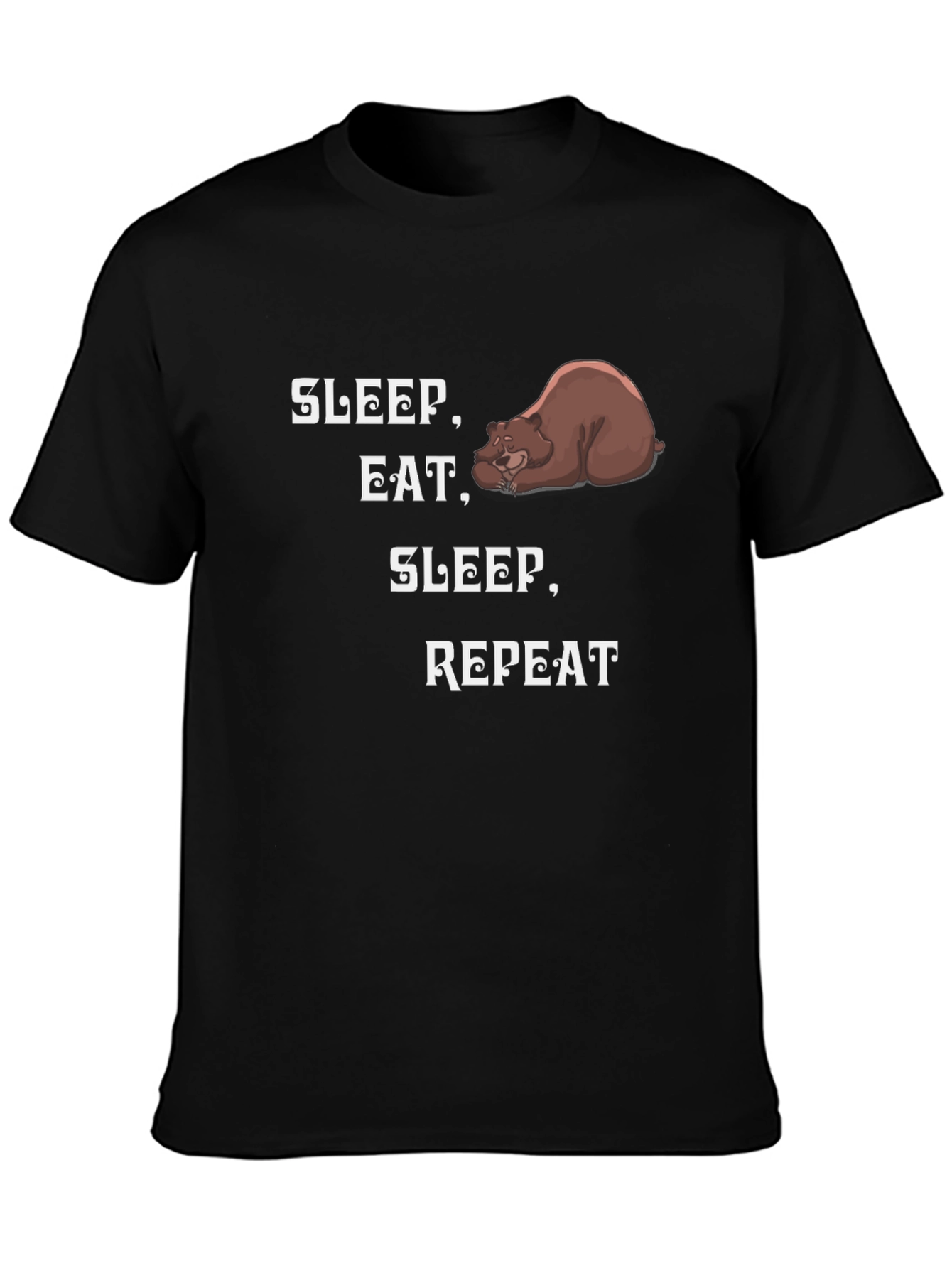 Sleep Eat Repeat Bear Graphic T-Shirt