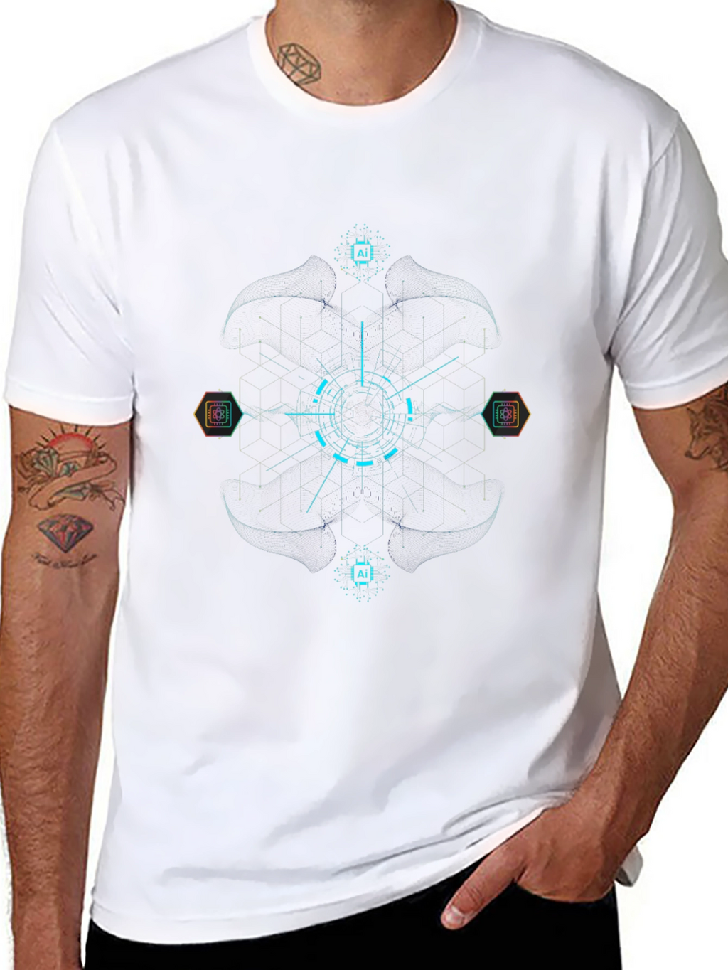 AI Circuitry T-Shirt - Tech Inspired Design