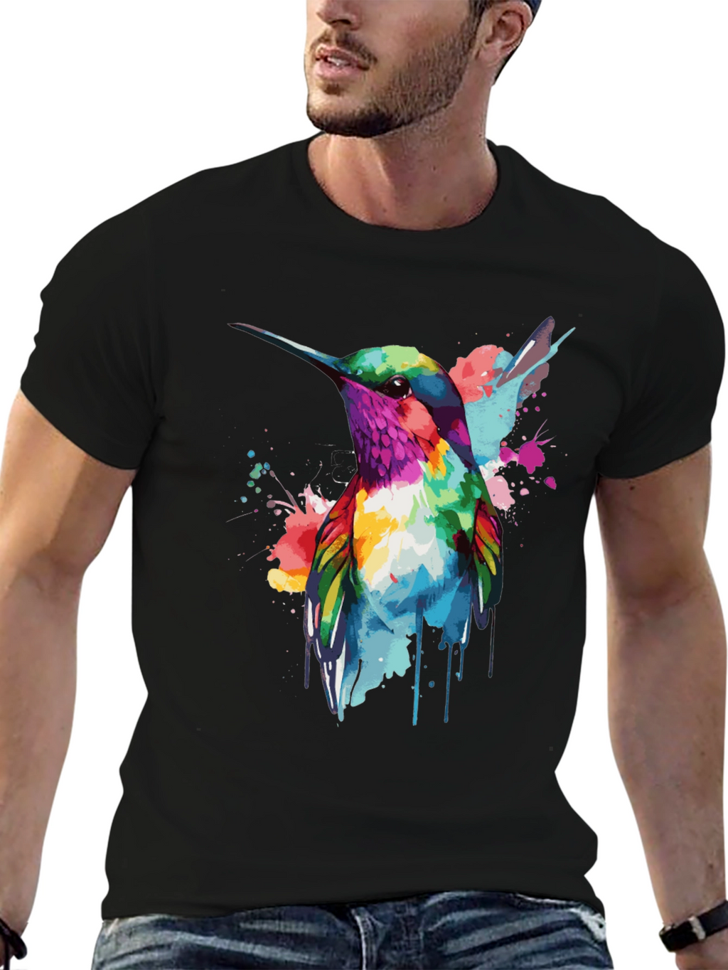 Hummingbird Watercolor Graphic T-Shirt