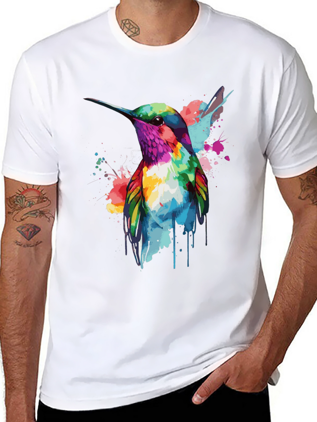 Hummingbird Watercolor Graphic T-Shirt