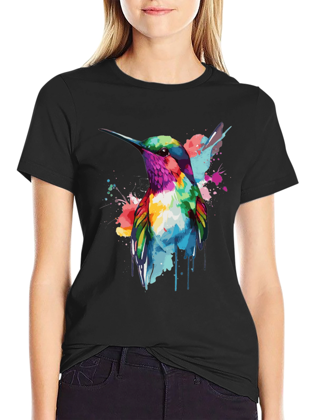 Hummingbird Watercolor Graphic T-Shirt