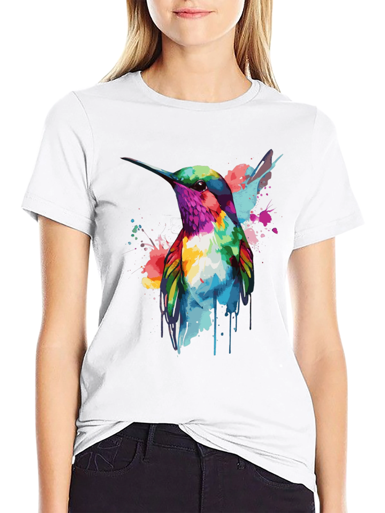 Hummingbird Watercolor Graphic T-Shirt
