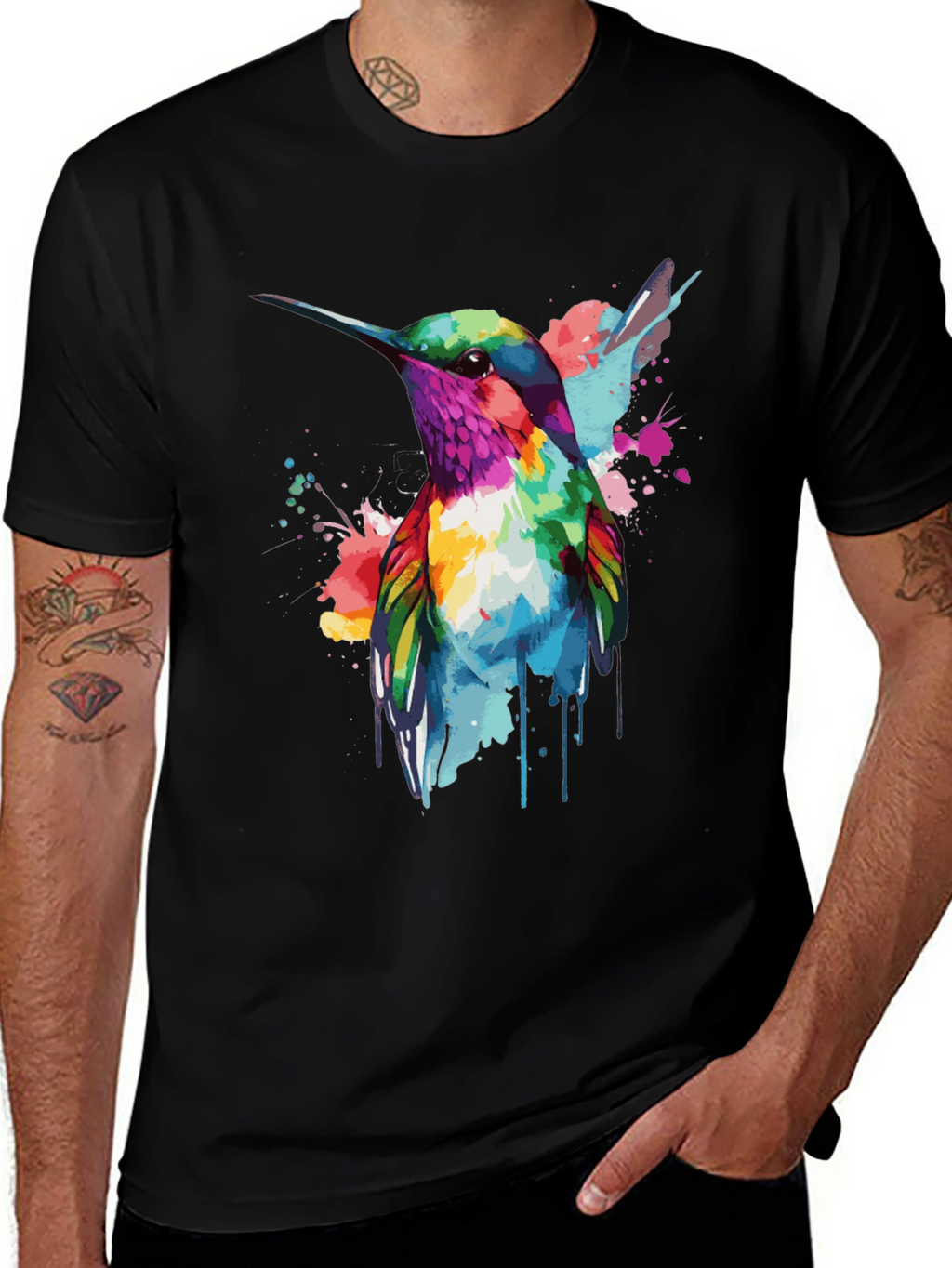 Hummingbird Watercolor Graphic T-Shirt