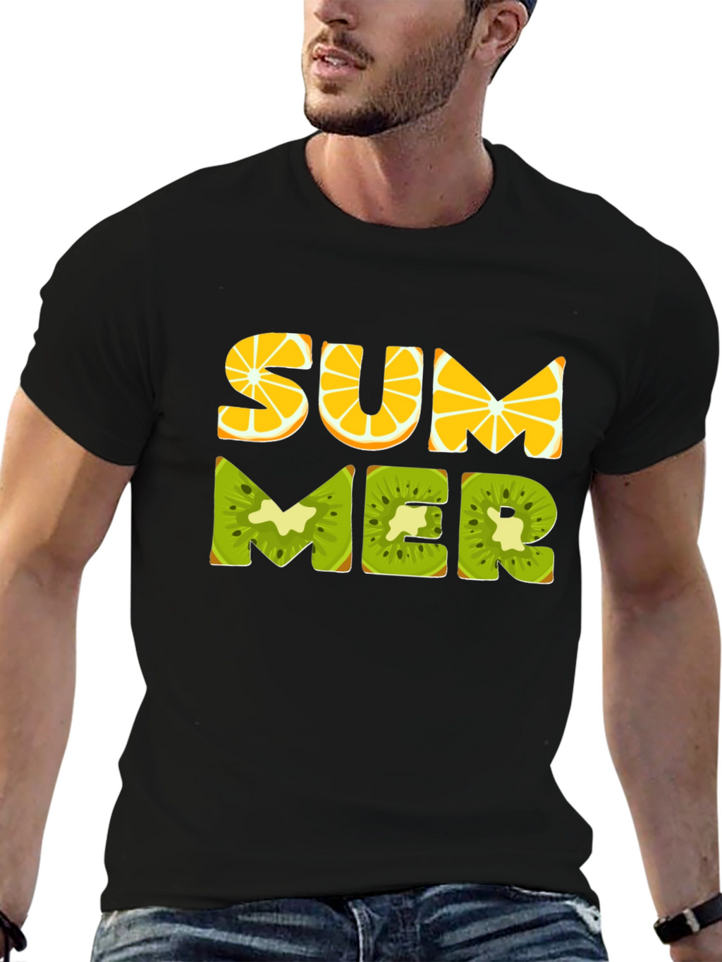 Summer Fruit T-Shirt - Black Graphic Tee