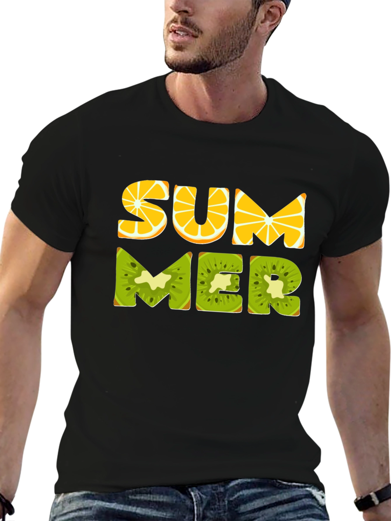 Summer Fruit T-Shirt - Black Graphic Tee