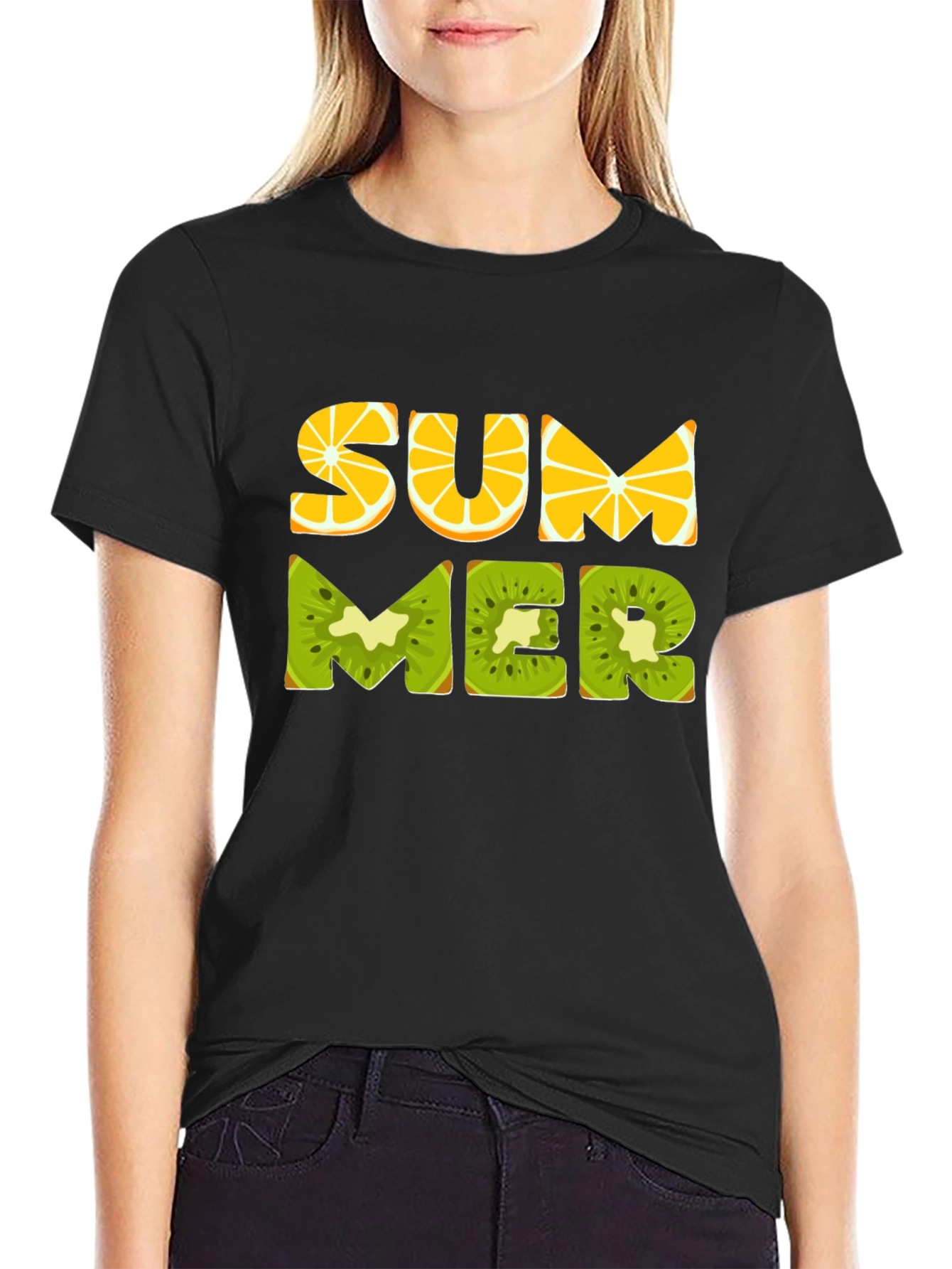 Summer Fruit T-Shirt - Black Graphic Tee