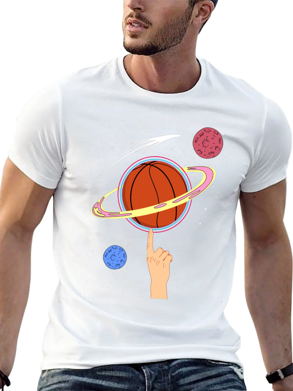 Space Basketball Graphic T-Shirt
