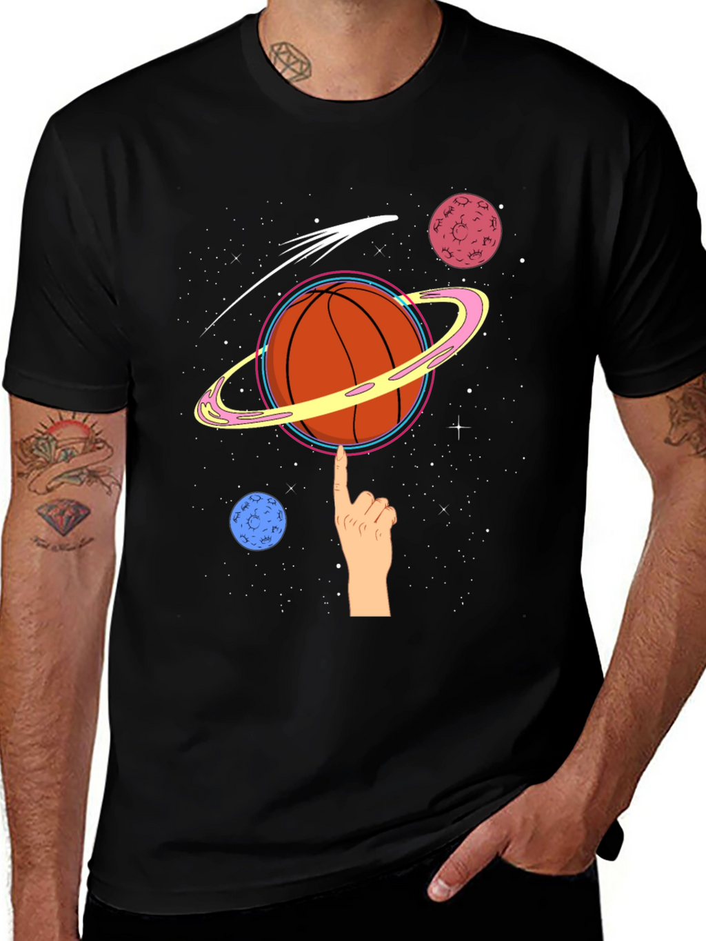 Space Basketball Graphic T-Shirt