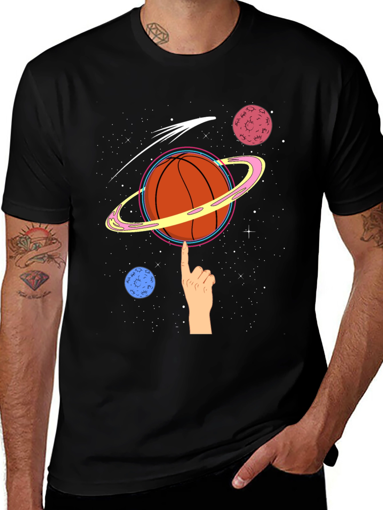Space Basketball Graphic T-Shirt