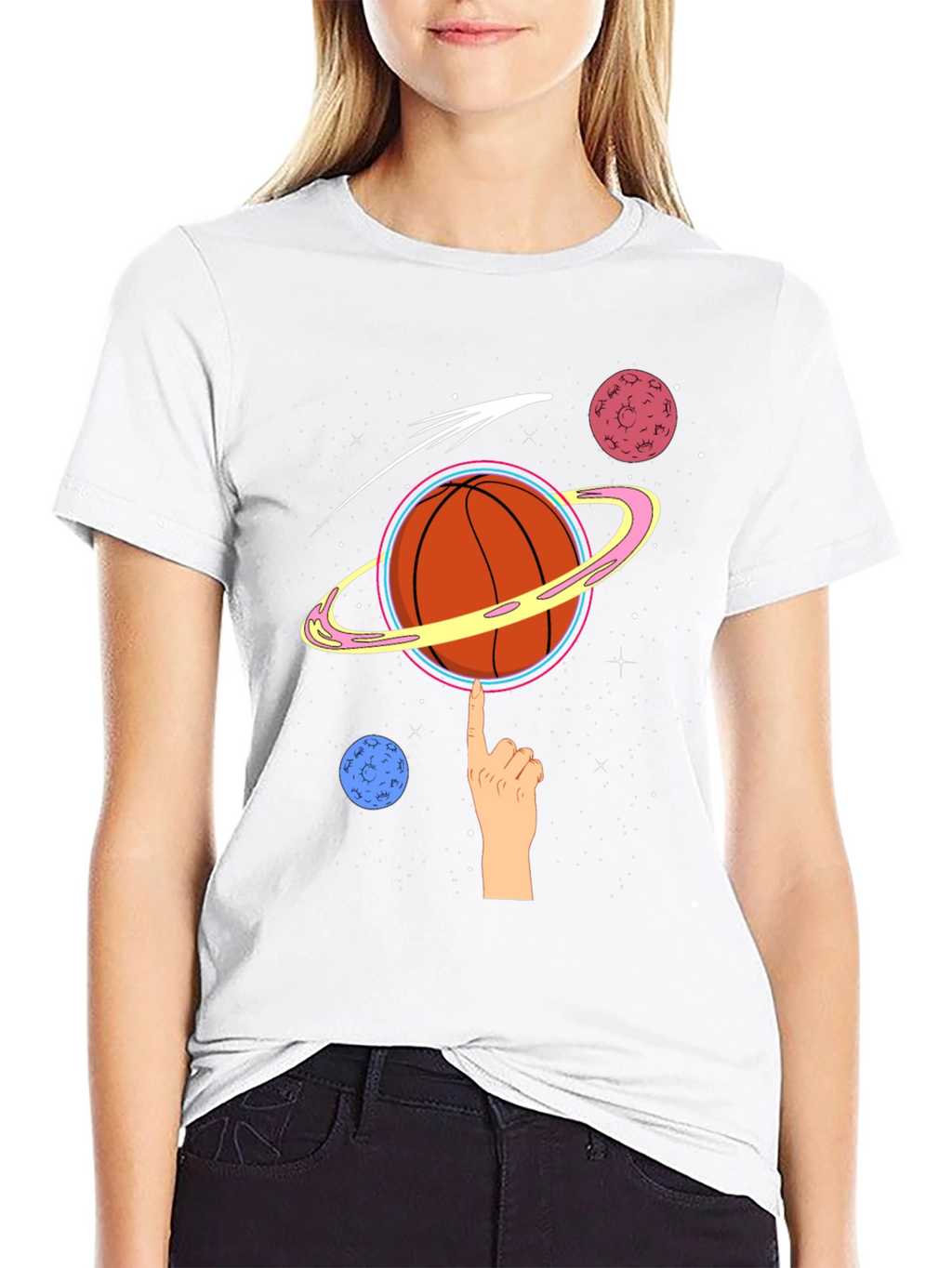 Space Basketball Graphic T-Shirt