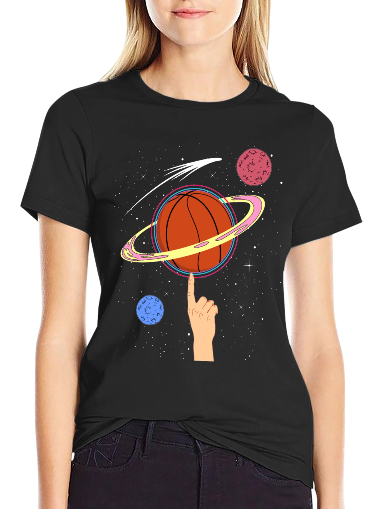 Space Basketball Graphic T-Shirt